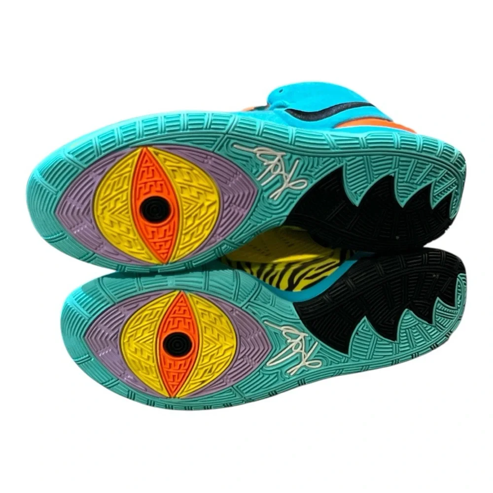 Nike Kyrie 6 Oracle Aqua Teal and Orange High-Top Sneakers